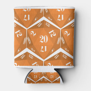 Oranje-20-sided-Dice-Pattern Blikjeskoeler