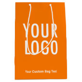 Oranje 25 cm cadeotas met eigen logo middelgroot medium cadeauzakje (Voorkant)