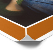 Oranje 30e Art Deco Birthday Foto Poster (Hoek)