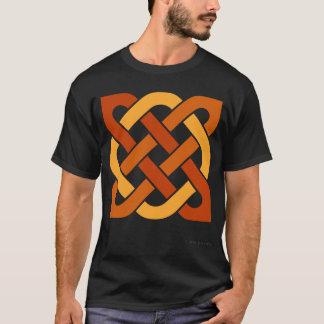 Oranje 3-kleuren Keltische knoppen T-shirt