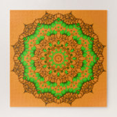 Oranje 3D Art Mandala Legpuzzel (Horizontaal)