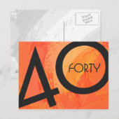 Oranje 40 decennium van de geboorte briefkaart (Voorkant / Achterkant)