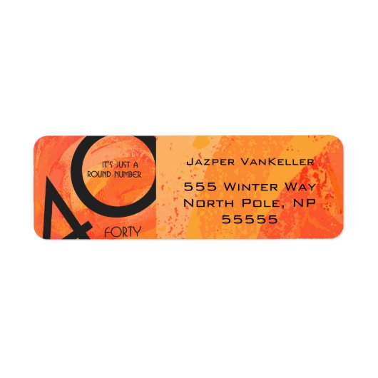 Oranje 40 decennium van de geboorte etiket (Voorkant)