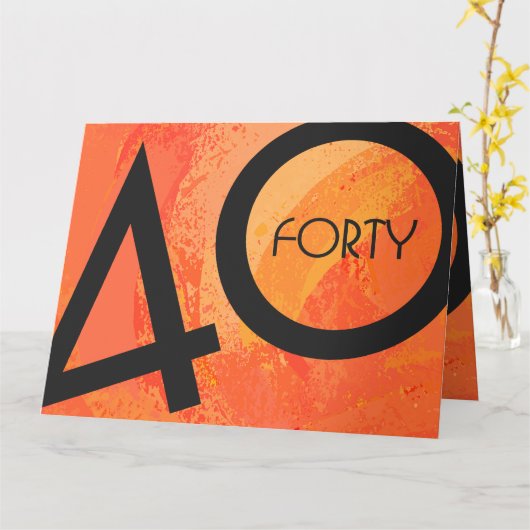 Oranje 40 decennium van de geboorte kaart (Gele Bloem)