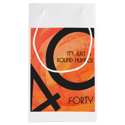 Oranje 40 decennium van de geboorte klein cadeauzakje (Achterkant)