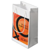 Oranje 40 decennium van de geboorte klein cadeauzakje (Achterkant Gekanteld)