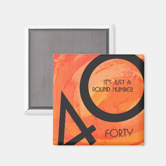 Oranje 40 decennium van de geboorte magneet (Voorkant / Achterkant)
