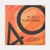 Oranje 40 decennium van de geboorte magneet (Voorkant)