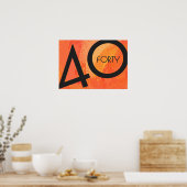 Oranje 40 decennium van de geboorte poster (Keuken)