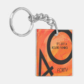 Oranje 40 decennium van de geboorte sleutelhanger (Voorkant Links)