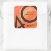 Oranje 40 decennium van de geboorte vierkante sticker (Tas)