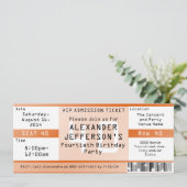 Oranje 40e geboortedag Ticket Kaart (Staand voorkant)