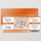 Oranje 40e geboortedag Ticket Kaart (Voorkant / Achterkant)