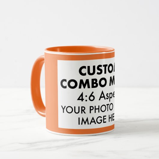 Oranje 4:6 Fotolijst Custom Combo Mok (Voorkant links)