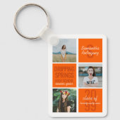 Oranje 4-Photo Fun Boxes Class Year Sleutelhanger (Voorkant)