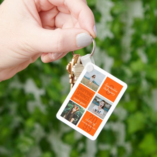 Oranje 4-Photo Fun Boxes Class Year Sleutelhanger (Hand)