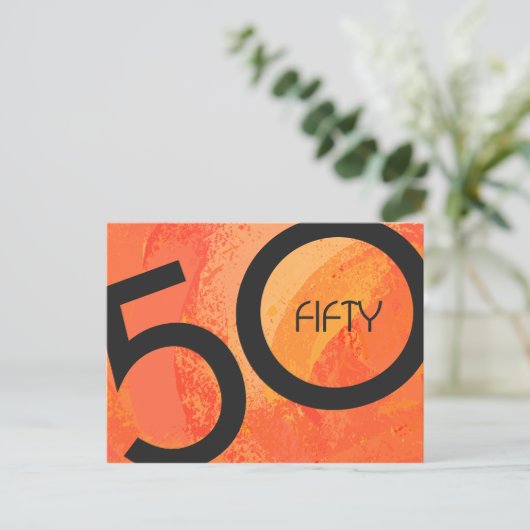Oranje 50 decennium van de geboorte briefkaart (Staand voorkant)