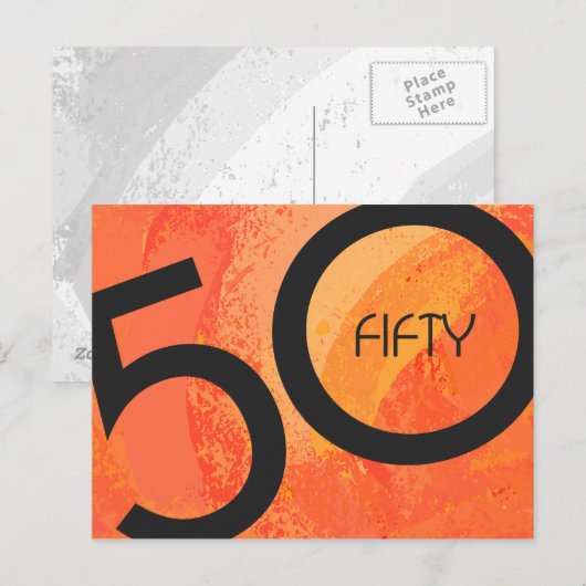 Oranje 50 decennium van de geboorte briefkaart (Voorkant / Achterkant)