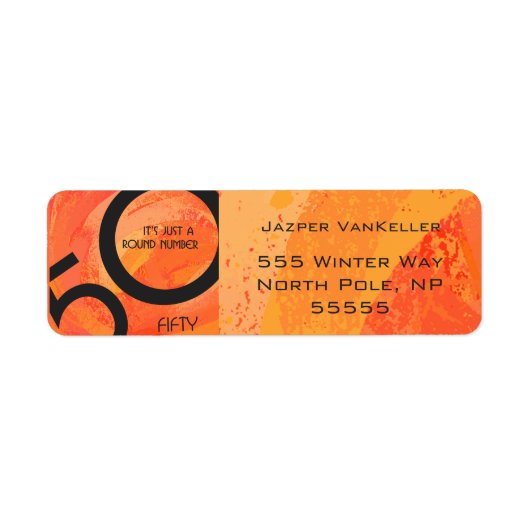 Oranje 50 decennium van de geboorte etiket (Voorkant)