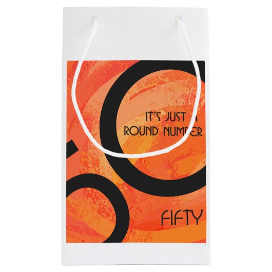 Oranje 50 decennium van de geboorte klein cadeauzakje (Achterkant)
