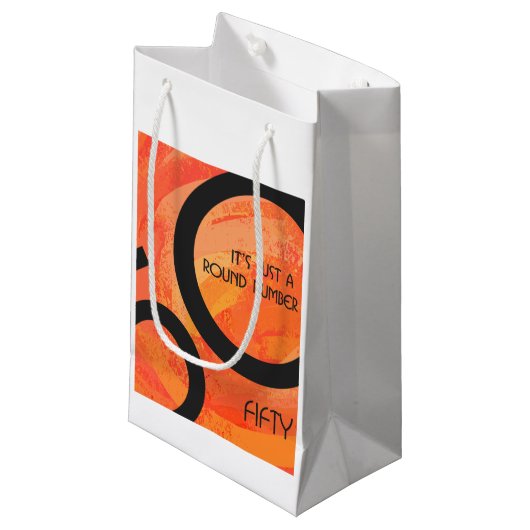 Oranje 50 decennium van de geboorte klein cadeauzakje (Voorkant Gekanteld)