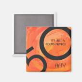 Oranje 50 decennium van de geboorte magneet (Voorkant / Achterkant)