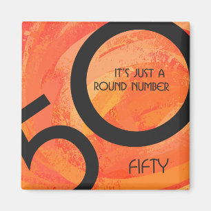 Oranje 50 decennium van de geboorte magneet