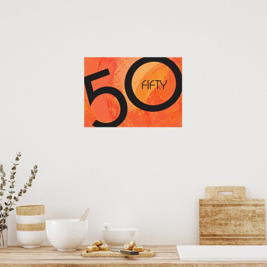 Oranje 50 decennium van de geboorte poster (Keuken)