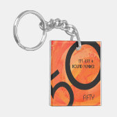 Oranje 50 decennium van de geboorte sleutelhanger (Voorkant Links)