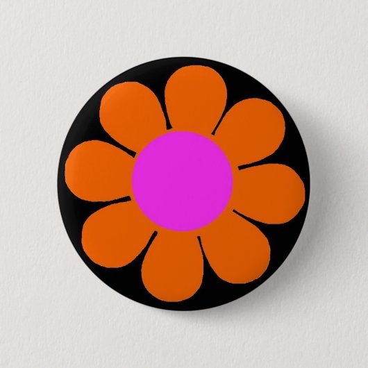 Oranje 60-aanjager ronde button 5,7 cm (Voorkant)