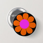 Oranje 60-aanjager ronde button 5,7 cm (Voorkant /achterkant)