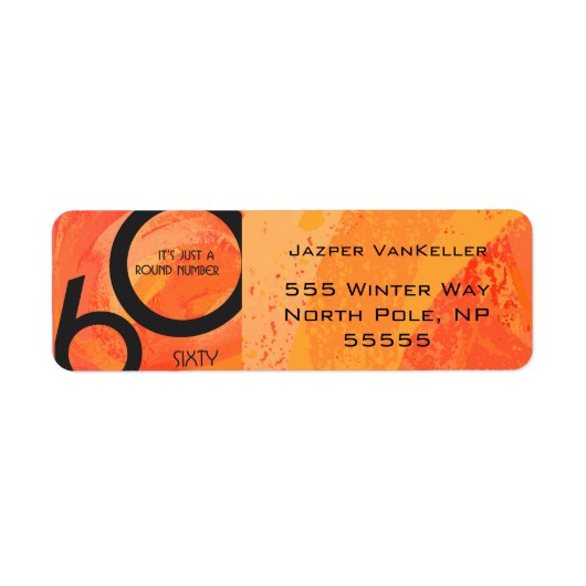 Oranje 60 decennium van de geboorte etiket (Voorkant)