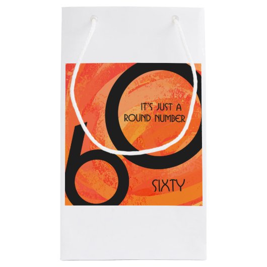 Oranje 60 decennium van de geboorte klein cadeauzakje (Achterkant)