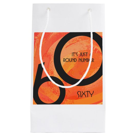 Oranje 60 decennium van de geboorte klein cadeauzakje (Voorkant)