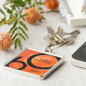 Oranje 60 decennium van de geboorte sleutelhanger (Zijkant)