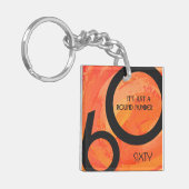 Oranje 60 decennium van de geboorte sleutelhanger (Voorkant Links)