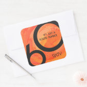 Oranje 60 decennium van de geboorte vierkante sticker (Envelop)
