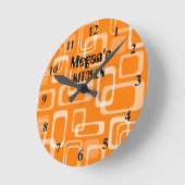 Oranje 60-inch retro-modderpatroon keuken klok (Hoek)