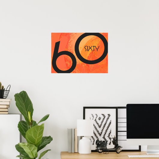 Oranje 60-jarige verjaardag poster (Thuiskantoor)