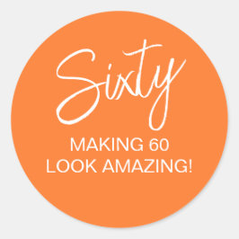 Oranje 60e zestig verjaardag ronde sticker