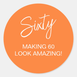 Oranje 60e zestigste verjaardag ronde sticker
