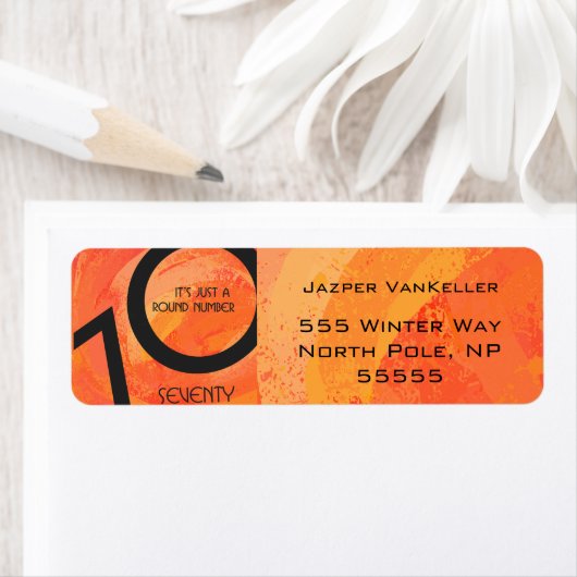 Oranje 70 decennium van de geboorte etiket (Insitu)