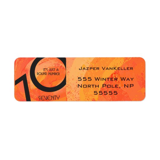 Oranje 70 decennium van de geboorte etiket (Voorkant)