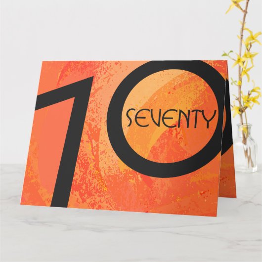 Oranje 70 decennium van de geboorte kaart (Gele Bloem)