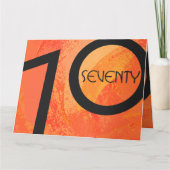 Oranje 70 decennium van de geboorte kaart (Voorkant)