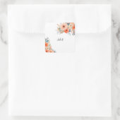 Oranje 70s 80s 90s Roze Kleurrijke Bruidsfeest Vierkante Sticker (Tas)