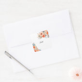 Oranje 70s 80s 90s Roze Kleurrijke Bruidsfeest Vierkante Sticker (Envelop)