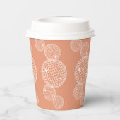 Oranje 70s Retro Disco Balls Bruidsfeest  Papieren Bekers (Achterkant)