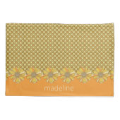 Oranje 70s Retro Geometrisch Gepersonaliseerd Kussensloop (Achterkant)