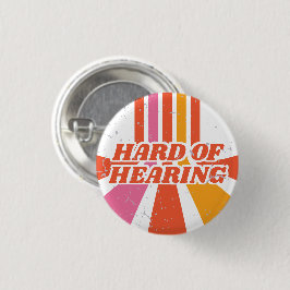 Oranje 70s Typografie Retro Slechthorend Ronde Button 3,2 Cm
